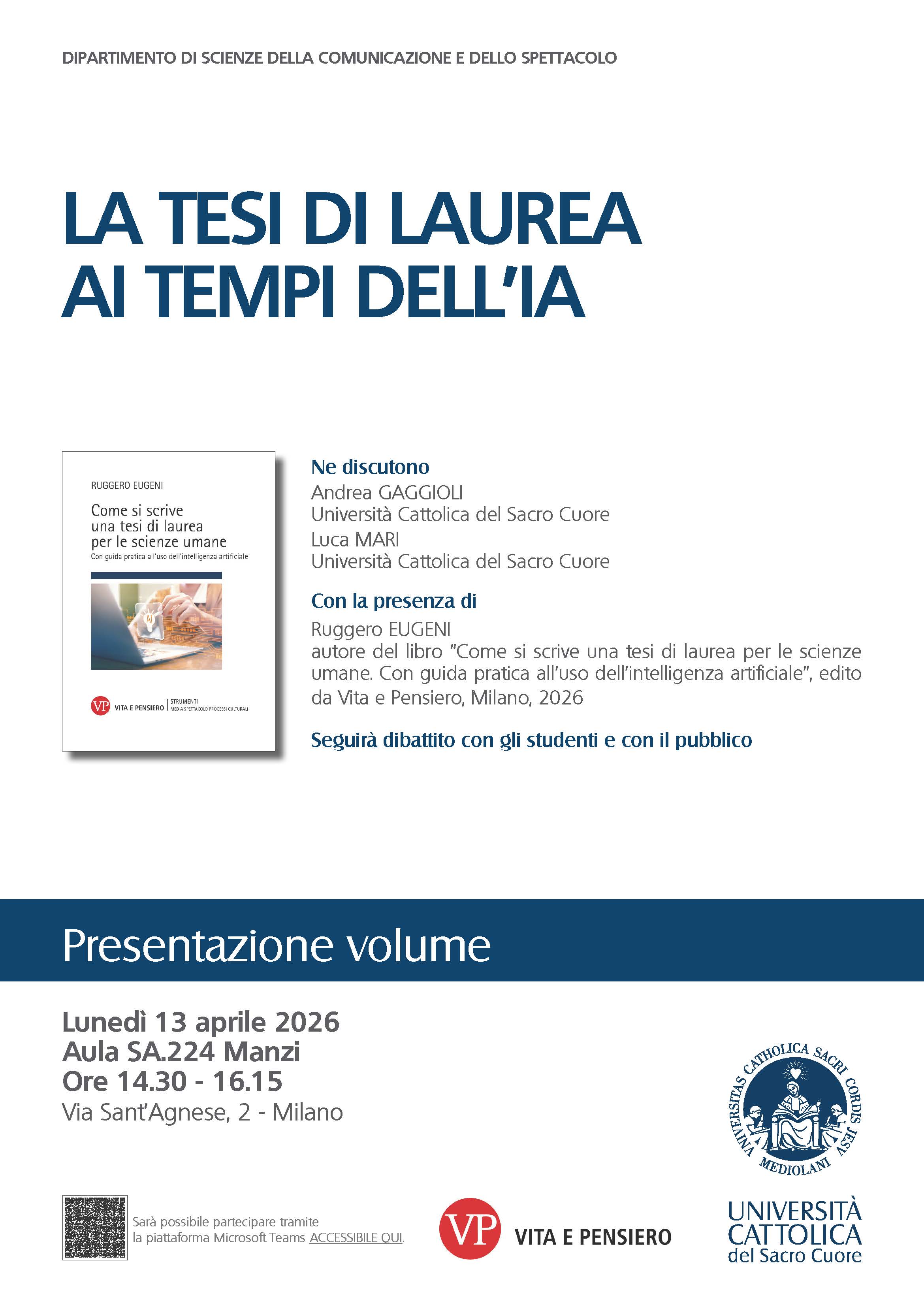 Locandina La tesi di laurea ai tempi dell'IA